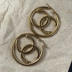 CC Monogram Hoop Earrings